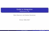 Mathematics 101 Mark MacLean and Andrew Rechnitzer Winter ...andrewr/pdfs/int_guide.pdf · Guide to Integration Mathematics 101 Mark MacLean and Andrew Rechnitzer Winter 2006/2007