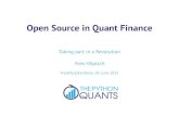 Open Source in Quant Finance FFMhilpisch.com/Open_Source_in_Quant_Finance_FFM.pdf · Open Source in Quant Finance Taking part in a Revolution ! Yves Hilpisch ! Frankfurt/Eschborn,