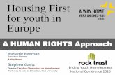 Housing First for youth in Europe - Rock Trust€¦ · Housing First for youth in Europe A HUMAN RIGHTS Approach . Part 1 Understanding Housing First for Youth . 1. Immediate access
