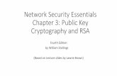 Network Security Essentials Chapter 3: Public Key ... · Network Security Essentials Chapter 3: Public Key Cryptography and RSA Fourth Edition by William Stallings (Based on Lecture