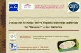 Evaluation of redox-active organic electrode materials … · Evaluation of redox-active organic electrode materials for “Greener” Li-ion Batteries ... C. Michot, M. Armand, Mater.
