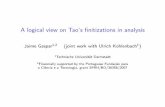 A logical view on Tao's finitizations in analysisggranja/Talentos/... · What are ﬁnitizations In 2007 and 2008, Terence Tao wrote essays about ﬁnitization of statements in analysis.