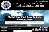 Multiple Award Task Order Contracts (MATOCs) Update · Initial JE-RDAP ORDER Projections ... manufacture, and test new configurations for the JECP, ... (PBL/CLS) in the Republic of