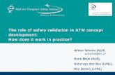 The role of safety validation in ATM concept development ... · The role of safety validation in ATM concept development: How does it work in practice? Jelmer Scholte ... & testplan