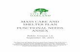MASS CARE AND SHELTER PLAN FUNCTIONAL … · FUNTIONAL NEEDS ANNEX ... Geographic Information System ... during a small-scale, localized emergency or until the American Red Cross