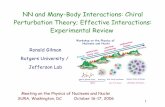 NN and Many-Body Interactions: Chiral Perturbation … · NN and Many-Body Interactions: Chiral Perturbation Theory; Effective Interactions: Experimental Review Ronald Gilman ...