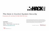 The Hole in Control System Security · –Scope is to identify IEC62443 standards that address, or should address, Level 1 devices for adequacy