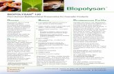 BIOPOLYSAN 120 - Copperhead Chemical · cosmetic formulations, Biopolysan® 120 is the first product developed that delivers all the benefits of coconut or ... cosmetic and personal