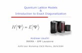 Quantum Lattice Models Introduction to Exact Diagonalization · Exact Diagonalization – Ingredients of a code ... Z. Bai, J. Demmel, ... Linear Algebra in Exact Diagonalization