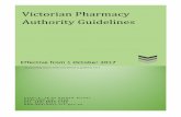 Victorian Pharmacy Authority Guidelines 2017 inc March... · Victorian Pharmacy Authority Guidelines . Incorporating March 2018 amendment to guideline 4.6.4 . Level 2, 1531 Pelham