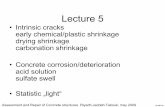 Lecture 5 - Willkommen an der FH Münster€¦ · Lecture 5 • Intrinsic cracks early chemical/plastic shrinkage drying shrinkage carbonation shrinkage ... -->CaSO 4 Gipsum: CaSO