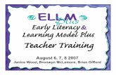 August 6, 7, 8 2007 - University of North Florida Plus Teacher Training August... · Vocabulary Booster Activities ELLM/Plus Songs, Poems, ... language development and emergence as