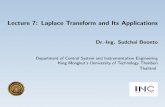 Lecture 7: Laplace Transform and Its Applicationsstaff.kmutt.ac.th/~sudchai.boo/Teaching/inc211/lecture7.pdf · Outline • Motivation • The Laplace Transform • The Laplace Transform