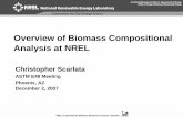 Overview of Biomass Compositional Analysis at NREL · Overview of Biomass Compositional Analysis at NREL ... Composition of Stover Water Extracts ... Glucan Xylan Lignin_p_corr Protein