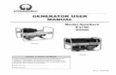 GENERATOR USER MANUAL - Electric Generators … · GENERATOR USER MANUAL Model Numbers E3750 S5500 MODEL & SERIAL NUMBER E3750 S5500. 2 G005440 CONTACT INFORMATION For Parts, Service