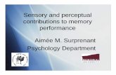 SdtlSensory and perceptual contributions to ... · SdtlSensory and perceptual contributions to memorycontributions to memory performance Aimée M. SurprenantAimée M. Surprenant Psychology