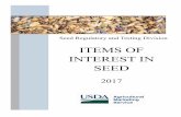 ITEMS OF INTEREST IN SEED - Agricultural … · ITEMS OF INTEREST IN SEED 2017 1 . ... and private seed companies, ... please contact Seed Marketing Specialist Kevin Robinson, at