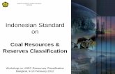 INDONESIAN STANDARD on Coal Classification - …€¦ · Indonesian Standard on Coal Resources & ... ekonomi, pemasaran, ... Criteria and classification of Mineral Resources and Reserves