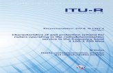 Characteristics of and protection criteria for radars ... · Rec. ITU-R M.1465-1 1 RECOMMENDATION ITU-R M.1465-1 Characteristics of and protection criteria for radars operating in