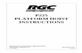 P225 PLATFORM HOIST INSTRUCTIONS - … Hoist/Platform... · P225 PLATFORM HOIST INSTRUCTIONS ... HOISTING PRODUCTS BUFFALO, NY ... Ensure wire rope is reeved properly for the P225