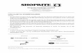 CIRCULAR TO SHAREHOLDERS - Shoprite Holdings … · (Incorporated in the Republic of South Africa) ... Companies Act. ... 7600 South Africa (PO Box 1008, Stellenbosch, 7599)