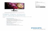 Elegant display enhances your viewing experience · Philips LCD monitor, LED backlight with SmartImage Lite E-line 21.5" / 54.6 cm Full HD display 227E4LSB Elegant display enhances