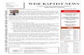 WISE BAPTIST NEWS January 26, 2016.pdf · s. Rev. Mike Winters Pastor Leigh Clark Minister of Music & Youth Dr. Ray Jones, Jr. Pastor Emeritus WISE BAPTIST NEWS A PUBLICATION FOR