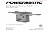 Operating Instructions and Parts Manual 6-inch …go.rockler.com/tech/1791317K_man.pdf · 6-inch Woodworking Jointer Models 54A and 54HH ... major repair on your POWERMATIC ... This