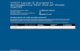 VTCT Level 2 Award in Emergency First Aid at Work … of... · AG20483F_v4 VTCT Level 2 Award in Emergency First Aid at Work (QCF) Operational start date: 1 March 2013 Credit value: