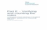 LGEW MAY RO Part E Verifying and counting the votes · Part E – Verifying and counting the votes . Local government elections in England and Wales: ... in the case of an election