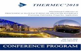 CONFERENCE PROGRAM - … · THERMEC’2018 International Conference on PROCESSING & MANUFACTURING OF ADVANCED MATERIALS Processing, Fabrication, Properties, Applications