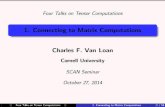 1. Connecting to Matrix Computations - Cornell …math.cornell.edu/~scan/Tensor1.pdf · Four Talks on Tensor Computations 1. Connecting to Matrix Computations Charles F. Van Loan