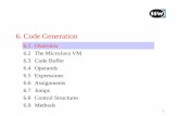 6.Code Generation - JKU · e.g. Intel processor ... byte array in memory, ... 6.Code Generation 6.1 Overview 6.2 The MicroJava VM 6.3 Code Buffer 6.4 Operands 6.5 Expressions