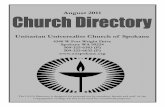 August 2011 Unitarian Universalist Church of … Universalist Church of Spokane 4340 W Fort Wright Drive Spokane WA 99224 509-325-6383 (P) 509-325-6635 (F) August 2011 The UUCS Directory