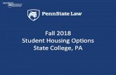 PSU Law – Student Housing Options State College, PA Housing List PPT.pdf · Student Housing Options State College, PA. Copper Beach Townhomes Features • Easy access to CATA bus