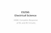 ES250: Electrical Science - Clarkson Universityweb2.clarkson.edu/.../ES250_HW8_Notes_S10.pdf · RL and RC circuits are called first order circuits. In this chapter we will do the