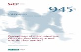 Perceptions of Discrimination: What Do They Measure … · Perceptions of discrimination: What do ... PERCEPTIONS OF DISCRIMINATION: WHAT DO THEY MEASURE AND WHY ... perceived discrimination