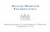 Altar Server Guidelines - Immaculate Conception Church · Return to the center along the green marble and offer another head-bow to the Tabernacle. ... Always carry the candle straight,