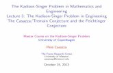 The Kadison-Singer Problem in Mathematics and …web.math.ku.dk/~rordam/Masterclass-F13/Casazza-3.pdfLecture 3: The Kadison-Singer Problem in Engineering ... The best way to understandsignal