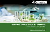 health, food and nutrition - CABI.org ·  KNOWLEDGE FOR LIFE health, food and nutrition new titles from CABI