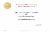 Metal Responsible Metal Detecting Self-Certification ... · Responsible Metal Detecting Self-Certification ClassCertification Metal Detecting Class: MD 102 for Metal Detecting Clubs