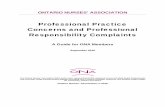 PROFESSIONAL PRACTICE CONCERNS - ona.org · THE FORMAL PRC: THE ROLE OF NURSES AND MEMBERS ... APPENDIX D – SAMPLE ... It also includes sampleof the ONA Professionals Responsibility