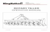 ROTARY TILLER - Northern Tool · new king kutter ii rotary tiller. ... shipped without oil in gear boxes and without grease in grease fittings. unit must be serviced before using.
