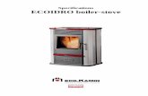 Specifications ECOIDRO boiler-stove · The stove must be installed in a suitable place as regards fire safety, ... ½" top-up boiler drain ... 121 Bleed valve outlet tube 285190 1