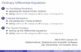 Ordinary Differential Equationshomepages.math.uic.edu/~jan/mcs507f12/solvingodes.pdf · Jan Verschelde, 22 October 2012 Scientiﬁc Software (MCS 507) Ordinary Differential Equations