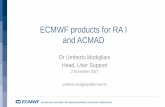 ECMWF products for RA I and ACMAD -  · ECMWF products for RA I and ACMAD Dr Umberto Modigliani Head, User Support . 2 November 2017 . ... 0 to 168 by 24 . Relative humidity : 850/700