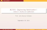 IE 5531: Engineering Optimization I - University of … · IE 5531: Engineering Optimization I ... Duality examples ... An important relationship between optimal primal and dual solutions