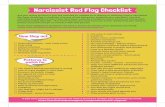 Narcissist Red Flag Checklist · Are you trying to learn if you are married to, related to or dating or working with a narcissist? We have compiled a checklist of many of the behaviors,