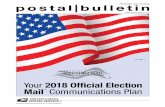 about.usps.com · 2 postal bulletin 22498 (7-19-18) Contents COVER STORY Election Mail/Political Mail Communications Plan . . . . . . . . 3 POLICIES, PROCEDURES, AND FORMS UPDATES