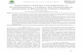 Association of Serum Concentrations of … · Association of Serum Concentrations of Proinflammatory Cytokines and Hematological parameters in Rheumatoid Arthritis ... according to